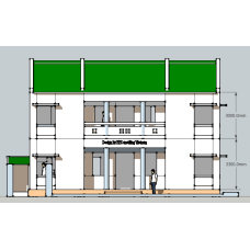 Nhà kiểu ba gian 12x5,4m