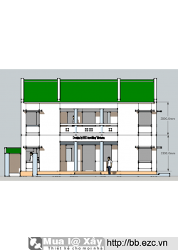 Nhà kiểu ba gian 12x5,4m