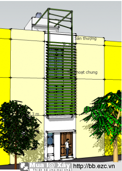 Nhà ống (nhà phố) 3x11m - 3 tầng - 2 phòng ngủ