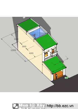 Nhà ống (nhà phố) 5x20m (4 phòng ngủ - 3 tầng)