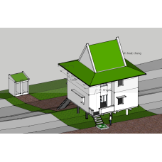 Nhà sàn vùng đồi núi 8x8m