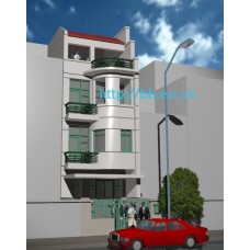 Mặt tiền nhà 5m - 4 tầng - mẫu 01