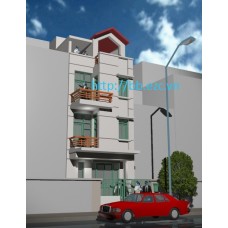 Mặt tiền nhà 5m - 4 tầng - mẫu 02