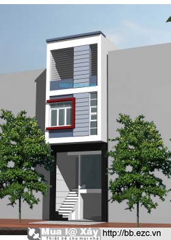 Nhà ống (nhà phố) 4x16m lệch tầng (4 tầng, 4 phòng ngủ)