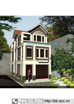 Nhà ống (nhà phố) 6.5x13.5m nở hậu (3 tầng - 4 phòng ngủ)