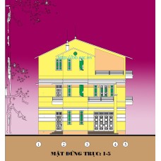 Biệt thự / nhà vườn 12x6.4m (3 tầng - 3 phòng ngủ)