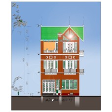 Biệt thự / nhà vườn 7.5x9.4m (3 tầng - 3 phòng ngủ)