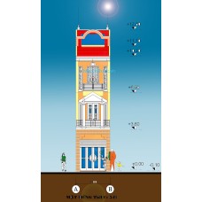 Nhà ống (nhà phố) 3.1x17.5m (3 tầng - 3 p ngủ)