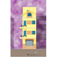 Nhà ống (nhà phố) 4.3x8m (3.5 tầng - 2 phòng ngủ)