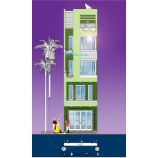Nhà ống (nhà phố) 4.5x22m (5 tầng - 4 phòng ngủ)