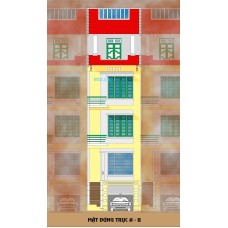 Nhà ống (nhà phố) 5x12m lệch tầng(khuôn viên đất 5x14m - 4 tầng - 4 phòng ngủ)