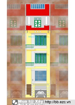 Nhà ống (nhà phố) 5x12m lệch tầng(khuôn viên đất 5x14m - 4 tầng - 4 phòng ngủ)
