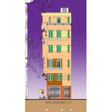 Nhà ống (nhà phố) 5x4m (5 tầng - 3 phòng ngủ - tầng 1 cửa hàng KD)