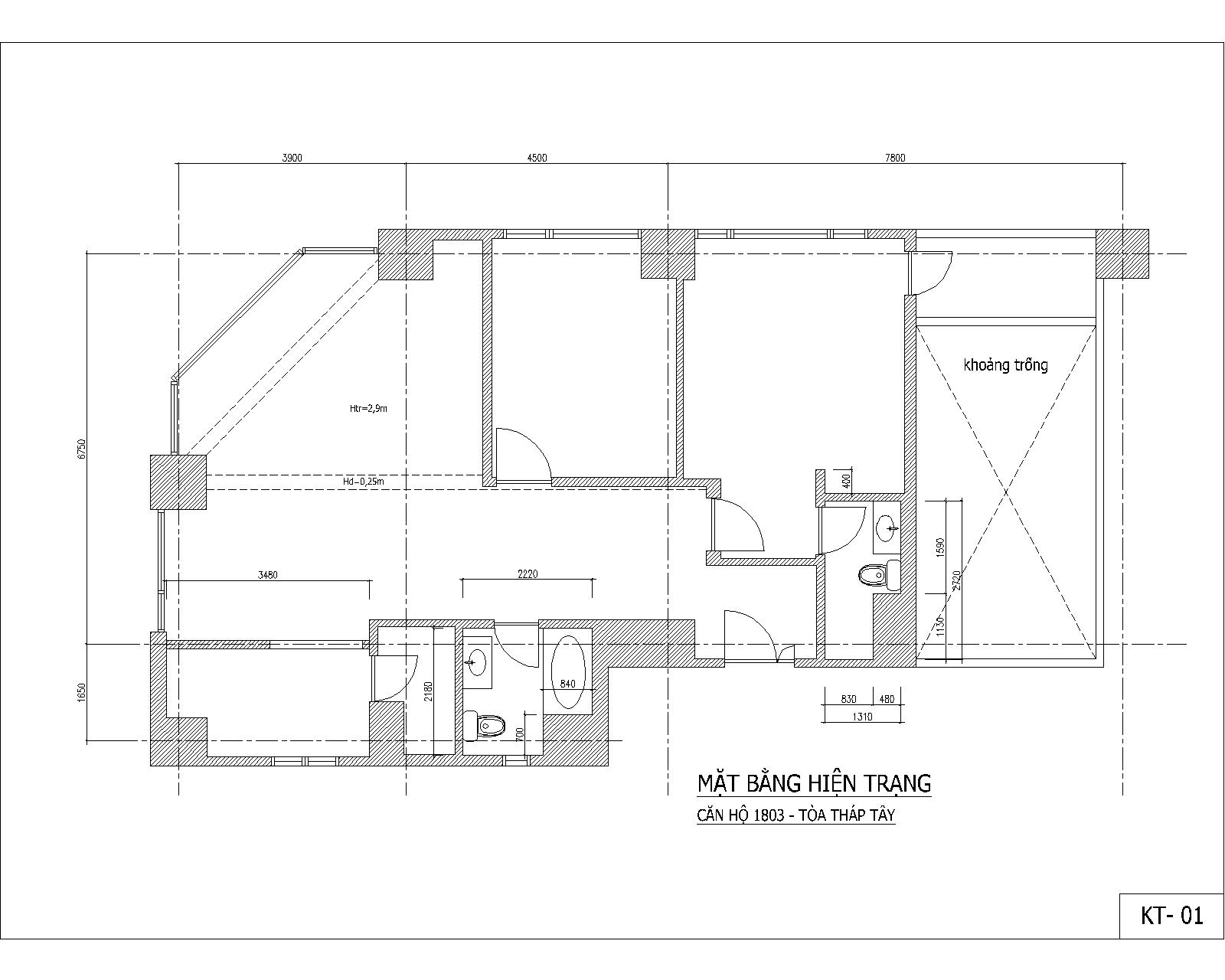 Cải tạo nội thất chung cư - Làng Quốc tế Thăng long - MB hiện trạng