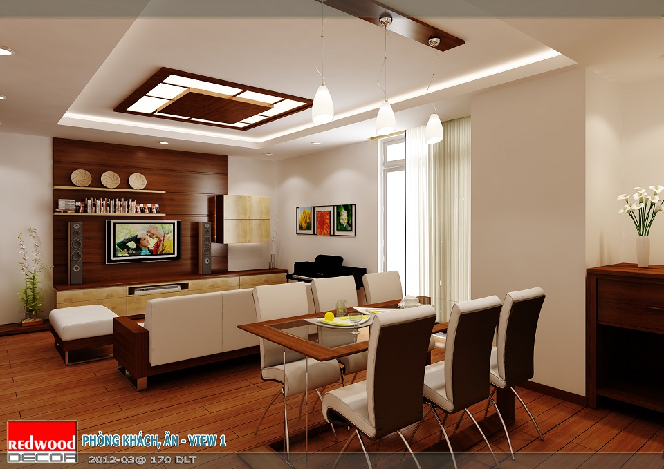 Nội thất căn hộ số 05 - chung cư GP Building - Không gian phòng khách và phòng ăn liên thông, tiện dụng