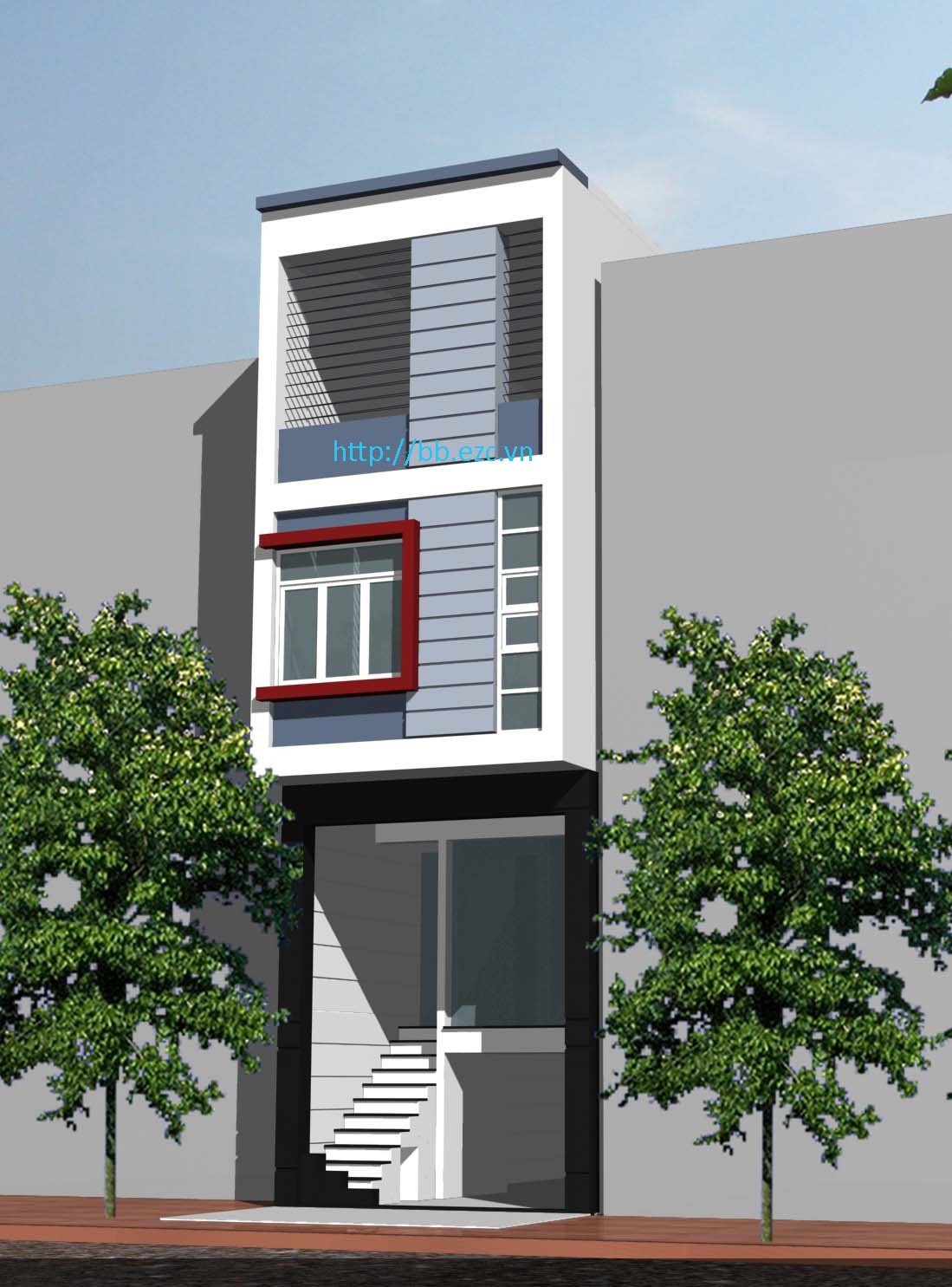 Nhà ống / nhà phố 4x16m - Phối cảnh
