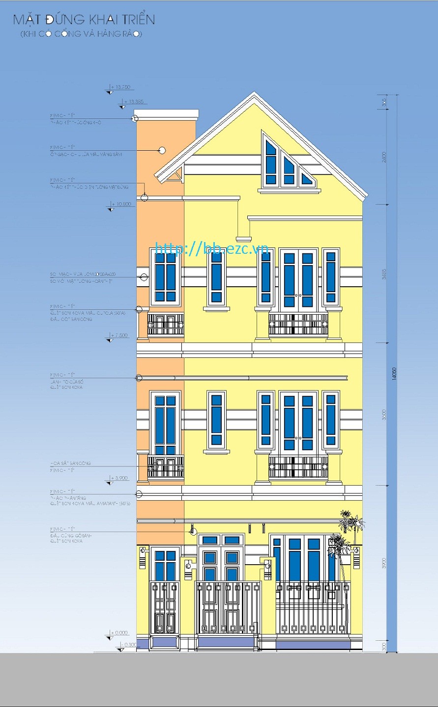 Nhà ống (nhà phố) 5.7x14.1m - 3 tầng - 3 phòng ngủ