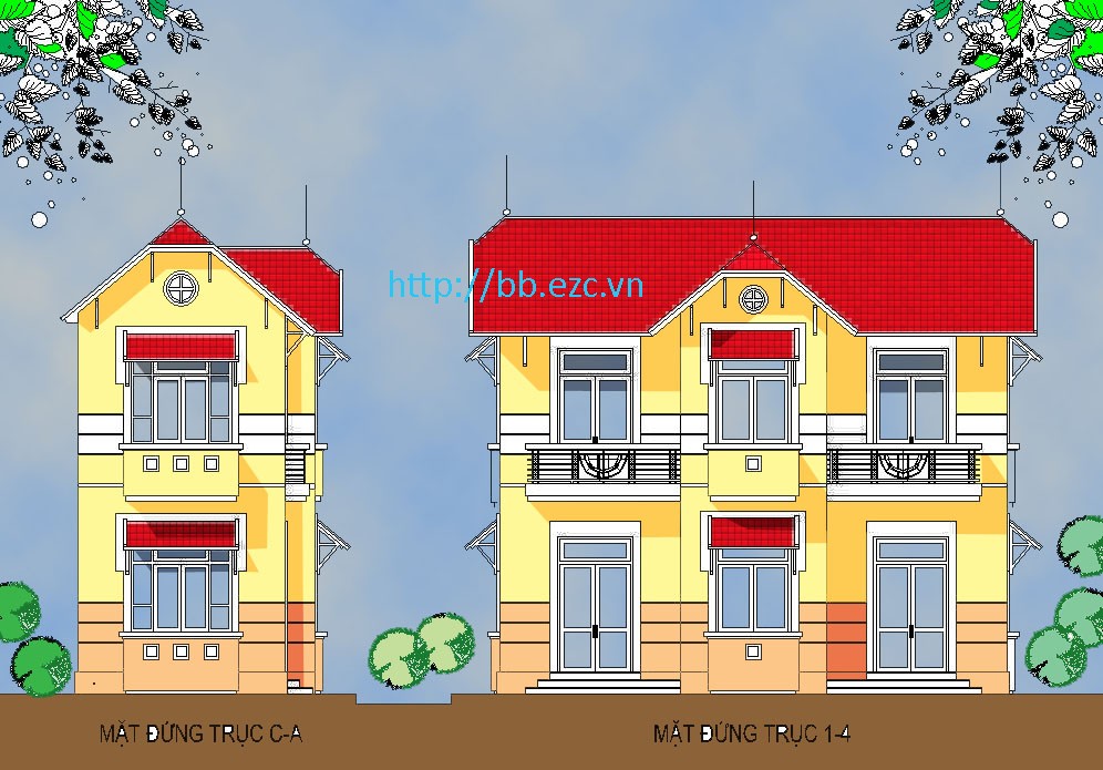 Mặt đứng kiểu cổ điển nhưng không quá rườm rà