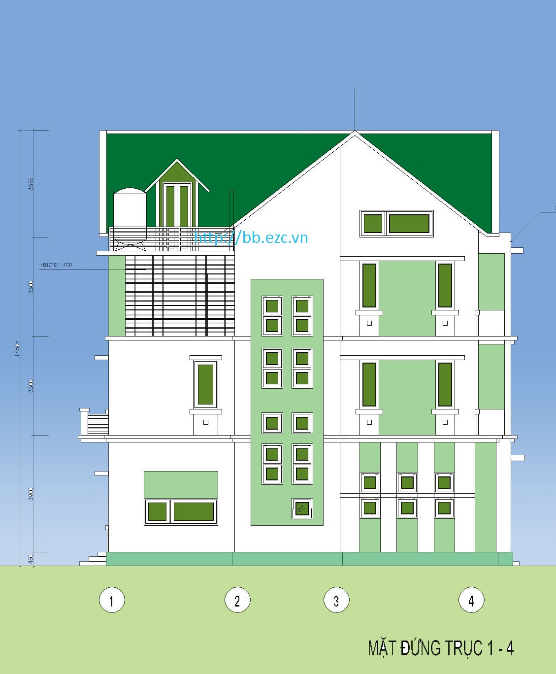 Biệt thự / nhà vườn 8.5x12.2m - 3 tầng - 3 phòng ngủ