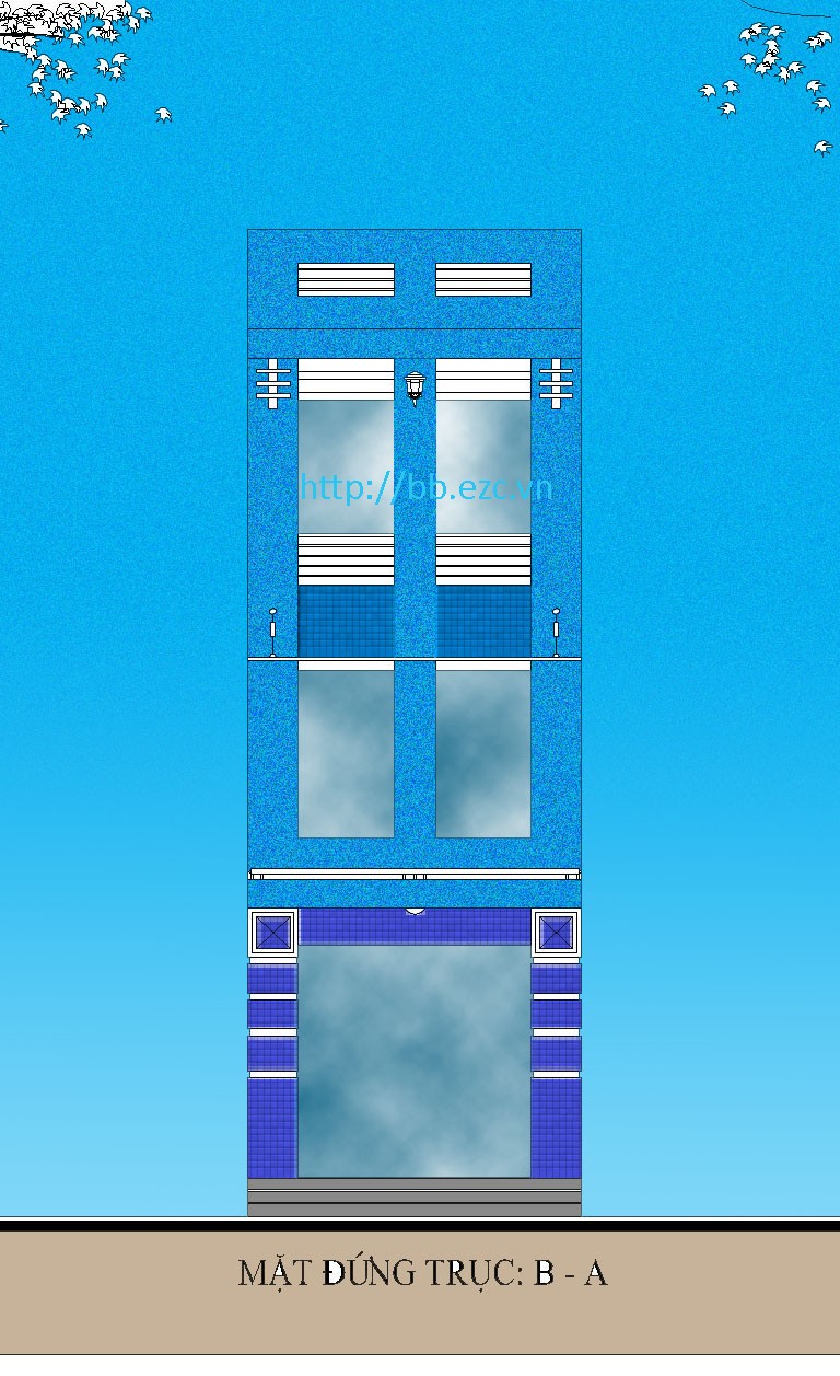 Nhà ống (nhà phố) 4x15m - 3 tầng - 3 phòng ngủ